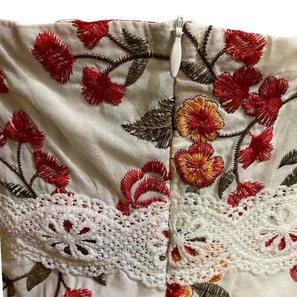 Beulah Style Tiered Rose Embroidered Maxi Dress Size S - Picture 8 of 13